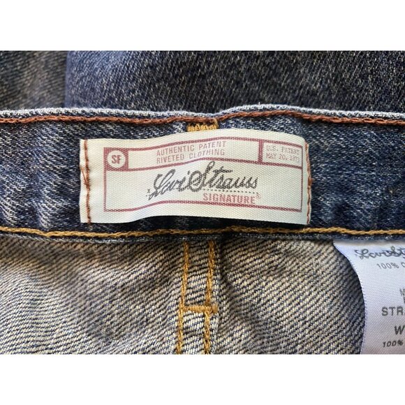 Vintage Levi Strauss Signature Straight Fit Jeans 36X34 Medium Blue Denim Cotton - Picture 9 of 11